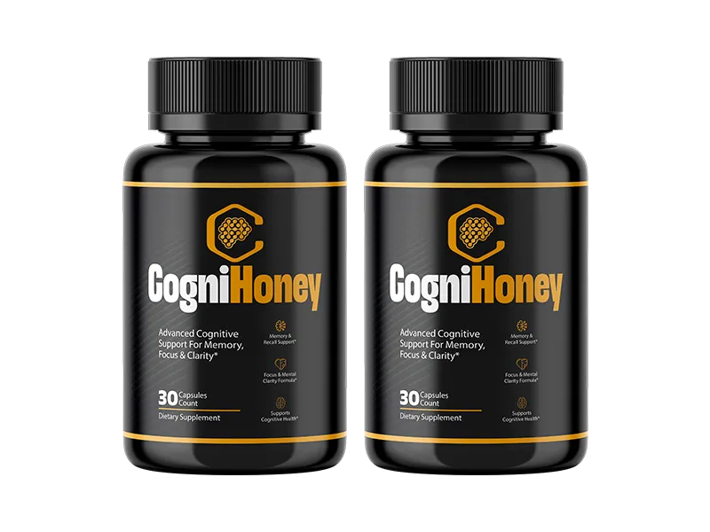 Two bottles of CogniHoney advanced cognitive support